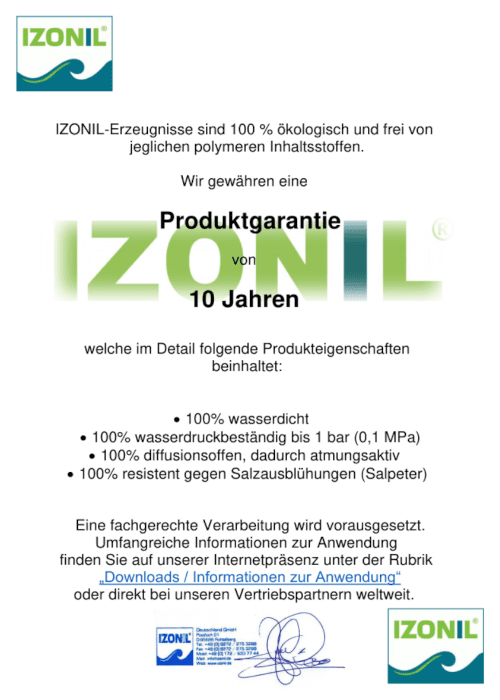 Produktgarantie Abdichtung Kellersanierung